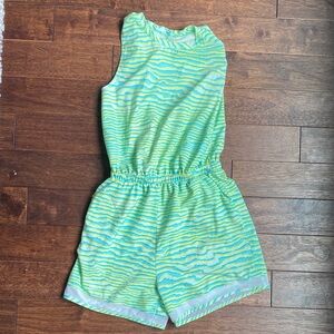 Zella Kids Lime Green and Aqua Romper